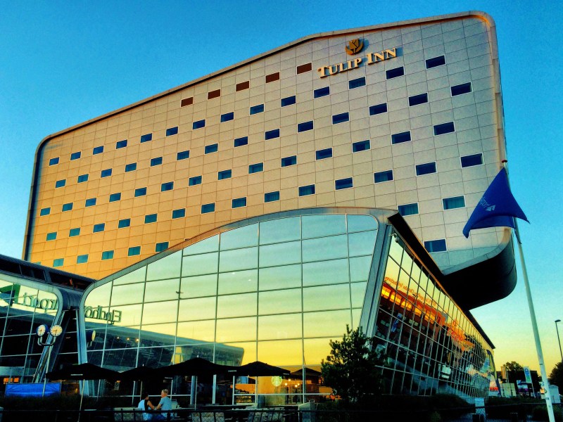 Architecture genius: The airport entrance resembles a pair of sunglasses. Holidays!