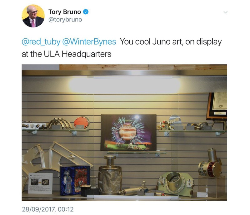 Tory Bruno's Tweet